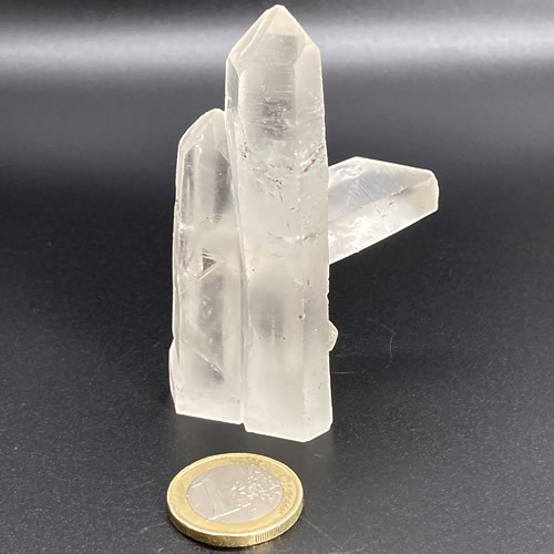 Bergkristall Zwillingskristall wunderschönes Fundstück, gerade geschnittene Standfläche