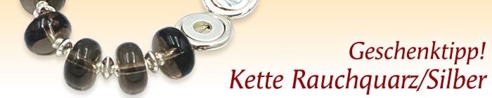 STEiNE im Web - Geschenktipp Rauchquarzkette mit 925er Silberelmenten und Ring-Ring-Verschluss